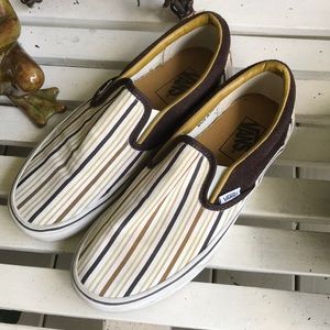 Rare Retro Striped Vans Slip-ons